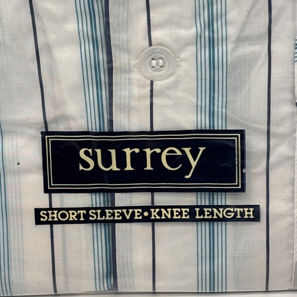 New Old Stock Surrey Pajamas Mens Size L Short Sleeve Knee Length PJs 1990s - Picture 3 of 7